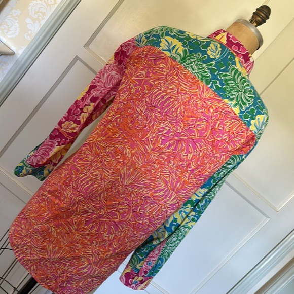 LILLY PULITZER 100% cotton, colorful blouse ladies SMALL size 8 to 10 - Picture 9 of 10